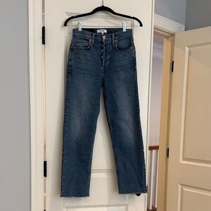 Re/Done Dark Blue Cropped Straight Jeans 70s stovepipe